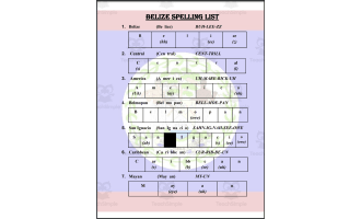 Spelling List: Belize