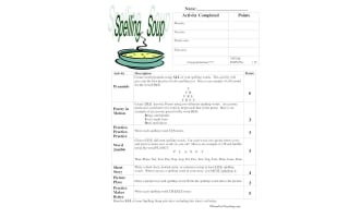Spelling Soup Primary Daily Worksheet