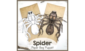 Spider | Paper Bag Puppet | Printable Craft
