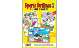 Sports 2 Outlines Colouring Book (Aussie)