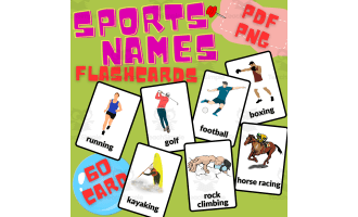 Sports Names Flash Cards Printable In English