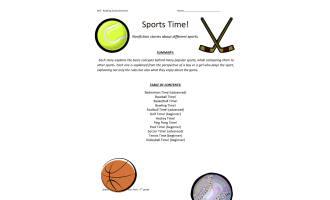 Sports Time Reading Comprehension Test Collection
