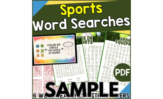Sports Word Searches: 1 Page Sample (PDF)