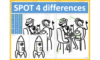 Spot 4 Differences Worksheets