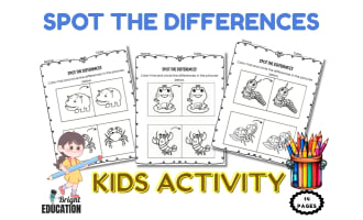 Spot the Differences Worksheets | Find the Differences Kids Activity