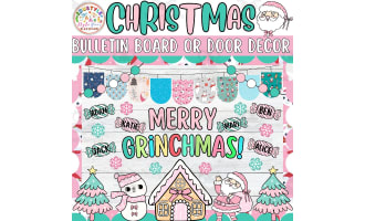 Spread Cheer: Groovy Christmas Bulletin Board or Door Decor Kit