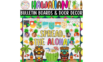 Spread the Aloha!: Hawaiian & Summer Bulletin Boards & Door Decor Kits