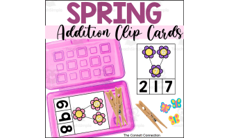 Spring Addition Number Bond Clip Cards