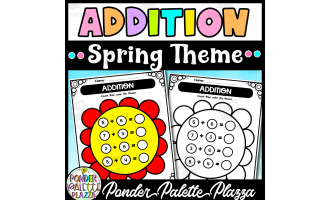 Spring Addition Worksheets - Count then color
