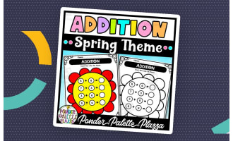 Spring Addition Worksheets - Count then color