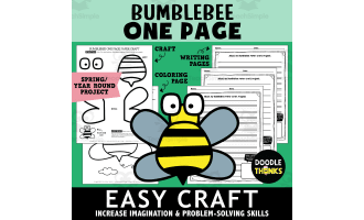 Spring Bee Paper Craft | Easy One-Page Art Project for Insect Theme