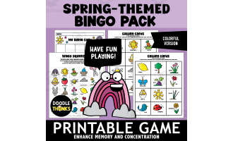 Spring Bingo Cut and Paste Game | Seasonal Matching Activity for PreK