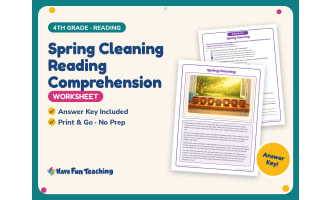 Spring Cleaning Reading Comprehension Worksheet – 4th Grade Practice