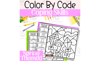 Spring Color By Code | Coping Skills Activity Pack