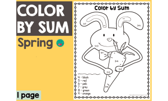 Spring Addition Worksheet by Teach Simple