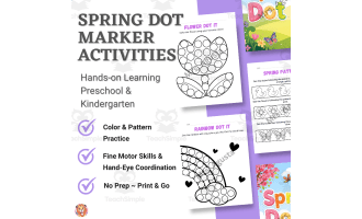 Spring Dot Marker Activities | Fine Motor & Coloring | Preschool