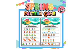 Spring Easter Finish the Pattern Worksheets Activity Puzzles for Pre a