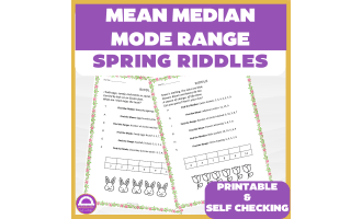 Spring Easter Mean Meadian Mode Range Riddles