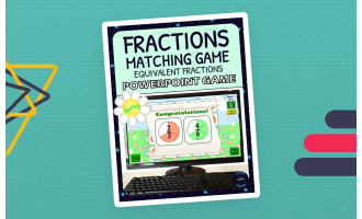 Spring Equivalent Fractions Matching Game Activity - Digital - Fraction Circles with Symbols