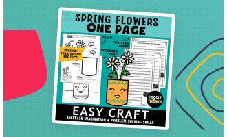 Spring Flowers One Page Paper Craft Art Activities | Plant Theme