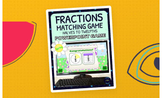 Spring Fractions Matching Game Activity - 1/2s to 1/12s - Digital - Fraction Circles and Squares with Symbols