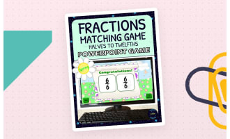 Spring Fractions Matching Game Activity - 1/2s to 1/12s - Digital - Fraction Symbols