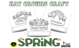 Spring Hat Crowns Craft and Coloring Sheets