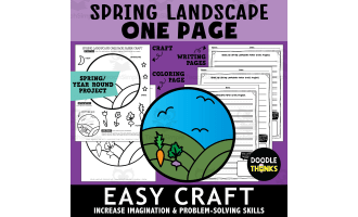Spring Landscape One Page Paper Craft Art Activities | Garden Theme
