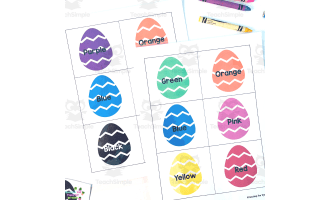 Spring Preschool Easter Egg Coloring Matching Game Activity