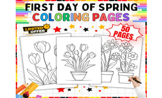 Spring Season Coloring Pages - 50 Printable Art Activity Sheets K-5