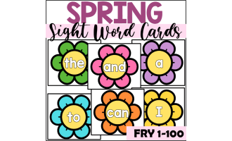 Spring Sight Word Cards for Fry 1-100