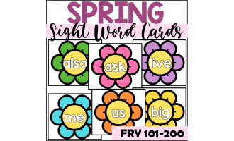 Spring Sight Word Cards for Fry 101-200