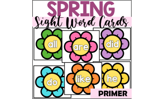 Spring Sight Word Cards for Primer