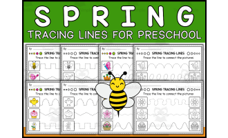 Spring-Themed Prewriting Tracing Lines For Kindergarten