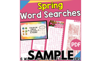 Spring Word Searches: 1 Page Sample (PDF)