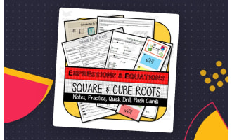 Square & Cube Roots Notes, Practice, Quick Drill, Flash Cards