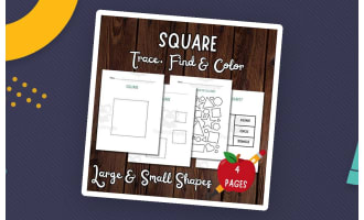 Square | Shape Worksheets for Kindergarten - Trace, Color and Find