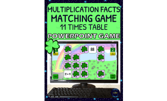 St Patricks Day 11 Times Table Matching Game - Digital