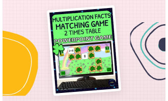 St Patricks Day 2 Times Table Matching Game - Digital