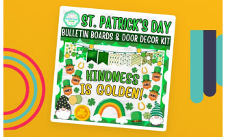 St. Patrick's Day Bulletin Board & Door Decor Kit: Kindness is Golden!