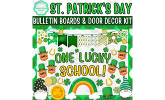 St. Patrick's Day Bulletin Board & Door Decor Kit: One Lucky School