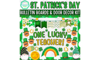 St. Patrick's Day Bulletin Board & Door Decor Kit: One Lucky Teacher!
