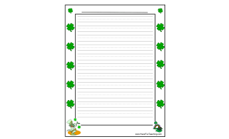 St. Patrick's Day Clovers Writing Paper