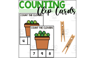 St. Patrick's Day Counting to 10 Clip Cards with Cake