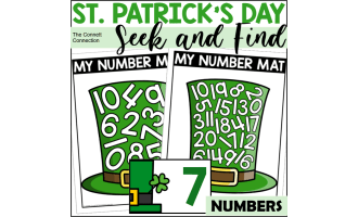 St. Patrick's Day Number Seek and Find Mats Leprechaun Hats