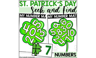 St. Patrick's Day Number Seek and Find Mats with Clovers