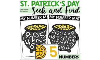 St. Patrick's Day Number Seek and Find Mats