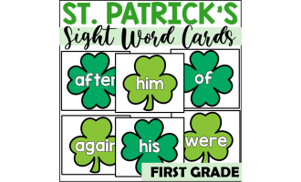 St. Patrick's Day Sight Word Cards for First Grade