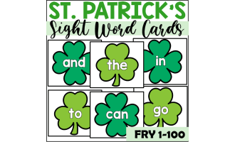 St. Patrick's Day Sight Word Cards for Fry 1-100