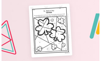 St. Patrick's Day Verbals Coloring Activity